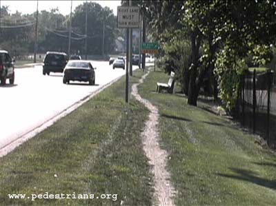 Photo - The importance of sidewalks to blind senior citizens.