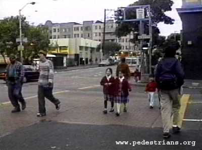 A busy crosswalk